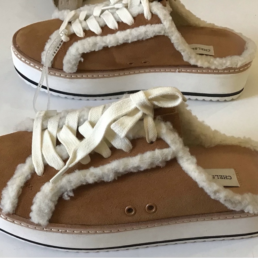 Chelsea & Violet Shoes Womens 6.5 M Platform Mules Brown Leather Lace Up Casual - Picture 6 of 7